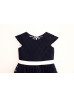 Black Dots Tulle Lace Ivory Stripes Knee Length Flower Girl Dress